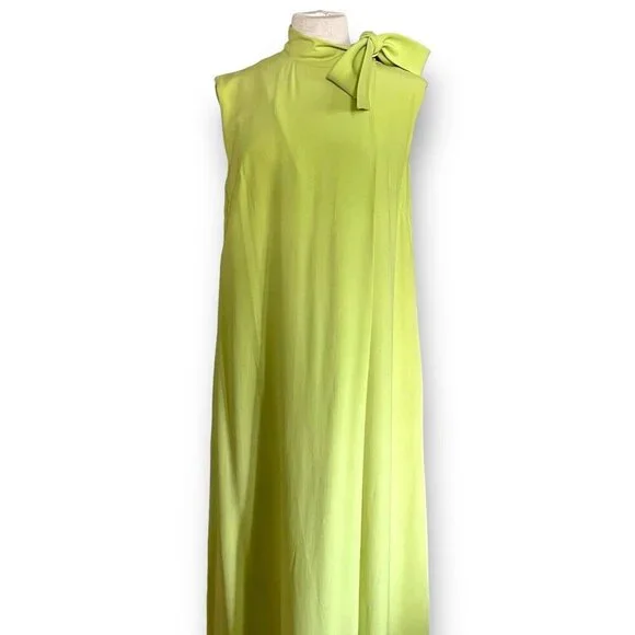 Vintage 1960s Elizabeth Arden Womens Jumpsuit Sz Large Lime Green Wide Leg Mod - Picture 3 of 14